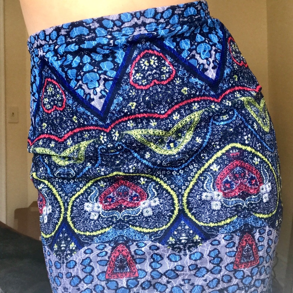 Nasty gal multi colored stretchy skirt